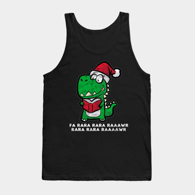 CHRISTMAS - Christmas Reading T Rex Tank Top by AlphaDistributors